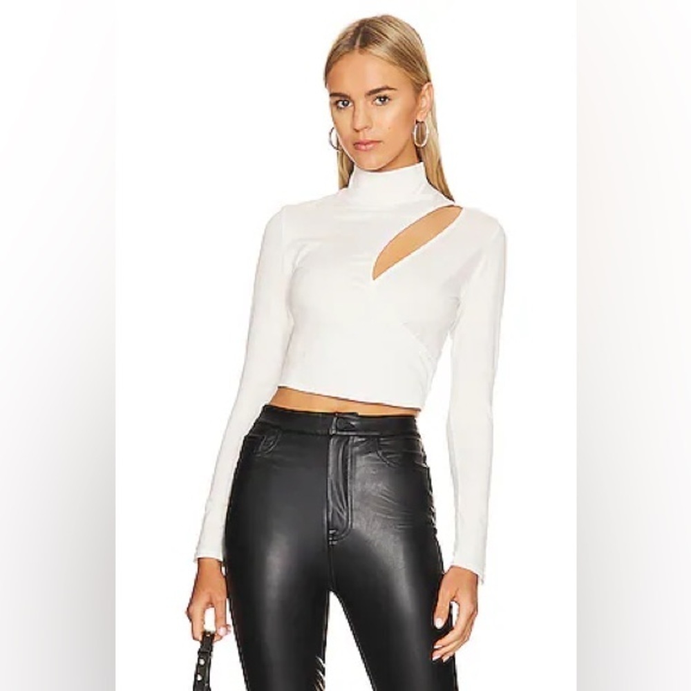 Revolve Lanston Cutout Turtleneck in White Sz XS